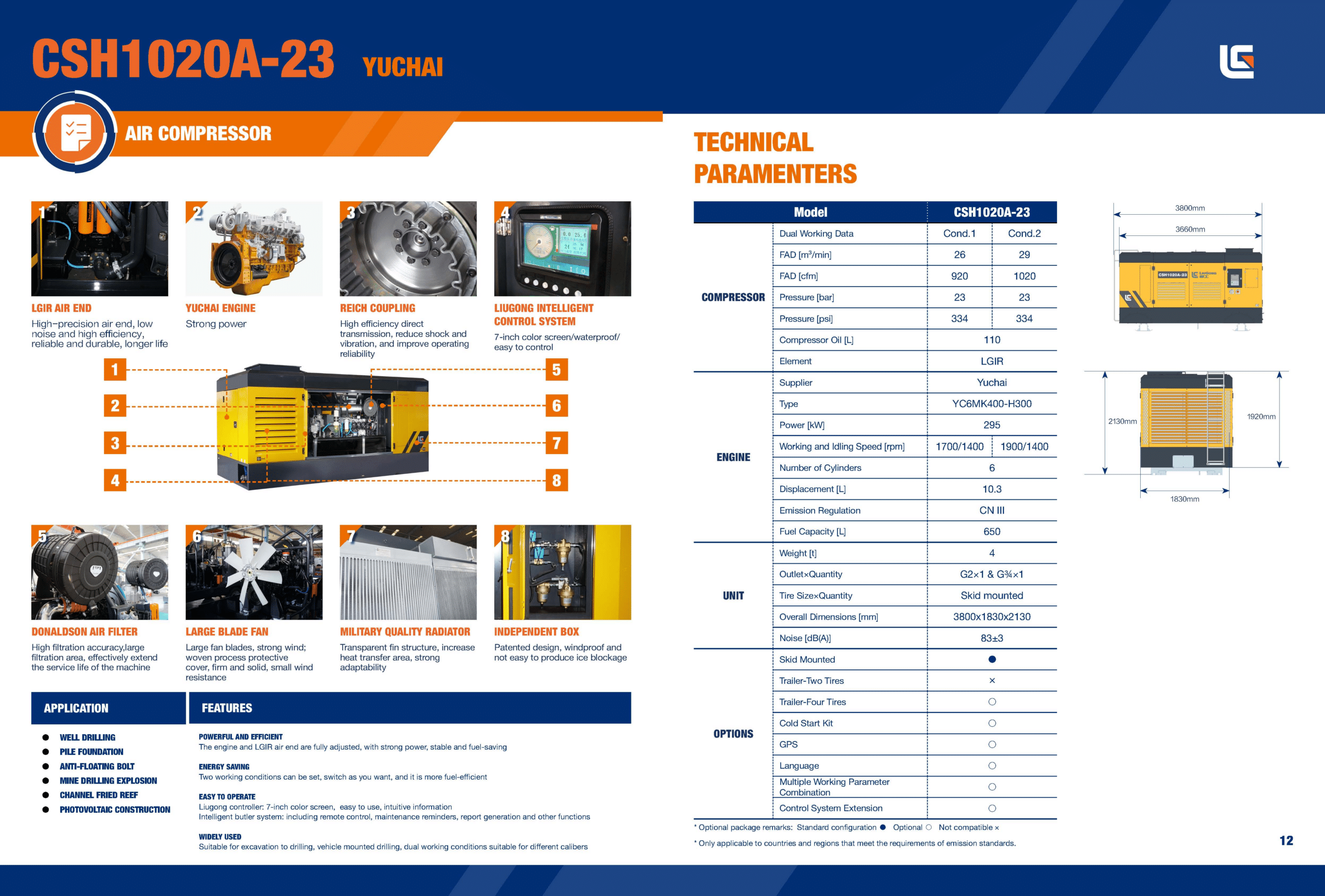 CSH1020A-23 Diesel Screw Air Compressor CSH1020A-23